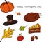 Vector illustration of Thanksgiving icons