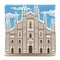 Vector illustration on the theme of Milan cathedral