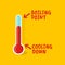 Vector illustration of a thermometer showing a boiling point. Suitable for indicator of the state of tension