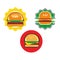 Vector Illustration Three Delicious Burgers.