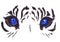 Vector illustration Tiger Eyes Mascot Graphic in white background