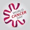 Vector illustration to 4 February - World Cancer Day with awareness red ribbon and text