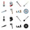 Vector illustration of tool and construction icon. Set of tool and carpentry stock symbol for web.
