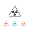 Vector illustration toxic sign, symbol. Warning radioactive zone in triangle icon set isolated on white background