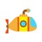 Vector illustration of a toy car in a flat style. Icon of a submarine. Logo design