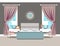 Vector illustration of traditional-bedroom.