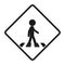 Vector illustration of traffic rectangle sign for zebra cross, pedestrian road crossing, pelican walk zone in black and white