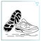 Vector illustration of training sneakers. Sports shoes drawn in vector. Sports Equipment
