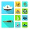 Vector illustration of travel and attributes icon. Collection of travel and seafaring stock symbol for web.