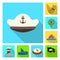 Vector illustration of travel and attributes icon. Collection of travel and seafaring vector icon for stock.