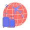 Vector illustration of traveling around the world