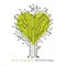 Vector illustration of tree in the shape of heart created with w