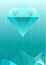 Vector illustration of trendy cosmic crystal geometric shapes pyramid in light blue color. Polygon diamond or crystal