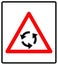 Vector illustration of triangle traffic sign for roundabout