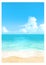 Vector illustration of tropical beach in daytime