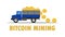 Vector illustration of truck carry bitcoin