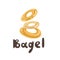 Vector Illustration of Turkish Bagel. A bunch of bagels on a white background. Aromatic bagel simit. Playful flat food