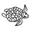 Vector illustration.Turtle drawing, on an isolated white background.