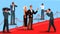 Vector illustration of two celebrity on the red carpet