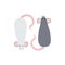 Vector illustration of two different color rats on white background. Drawn by hand doodle of rodents in simple style