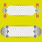 Vector illustration of the two longboard. Isolated on yellow.