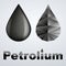 Vector illustration of two petroleum black drop
