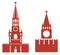 Vector illustration of two variations of spasskaya tower and req