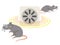 Vector illustration of ultrasonic rat repeller isolated on white background in flat style. Pest control gadget
