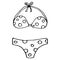 Vector illustration of underwear, black and white sketch, swimsuit