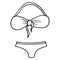 Vector illustration of underwear, black and white sketch, swimsuit