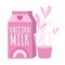 Vector illustration of a unicorn milk and a glass