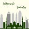 Vector illustration of United Arab Emirates skyscrapers silhouette. Dubai and Abu dhabi buildings.