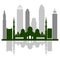 Vector illustration of United Arab Emirates skyscrapers silhouette. Dubai and Abu dhabi buildings.