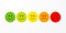 Vector illustration user experience feedback concept different mood smiley emoticons emoji icon positive, neutral and negative.