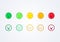 Vector illustration user experience feedback concept different mood smiley emoticons emoji icon positive, neutral and negative.