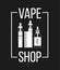 Vector illustration of vape and accessories