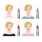 Vector illustration of various color lipsticks