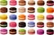 Vector illustration of various colorful french macarons or macaroons