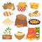Vector illustration vegetable potato products sliced ripe food boiled stewed steamed fries raw meal