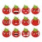 Vector illustration of a very fresh collection of cartoon tomato with funny and smiling facial expressions