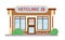 Vector illustration of veterinary medicine hospital, clinic or pet shop for animals in flat style.