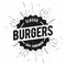 Vector Illustration Vintage Burgers Grilled Food Menu Stamp