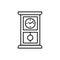 Vector illustration of vintage large desk clock with pendulum. L