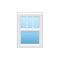 Vector illustration of vinyl single-hung window. Flat icon of tr