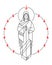 Vector illustration of Virgin Mary and Holy Spirit at Pentecost