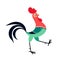 Vector illustration of walking cartoon rooster