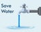 Vector illustration of Wastage of water at home