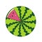 Vector Illustration. Watermelon is the top view.National Watermelon Day Design. Isolated on a white background.