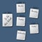 Vector illustration of the week notes clipped to