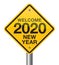 Vector illustration of welcome 2020 new year road sign